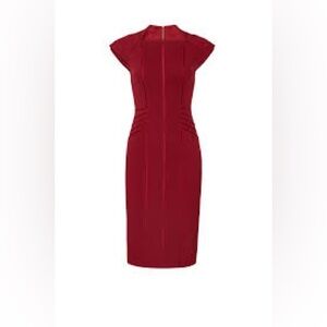 Catherine Deane Oralia Dress Red Stretch Sheath Bodycon Size 8
